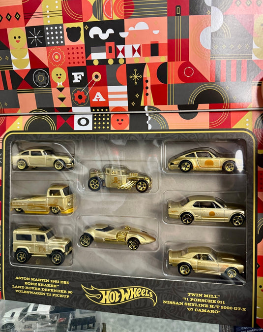 2022 Hot Wheels Target Exclusive F - A - O Schwarz Gold 8 Car Set - American Stanced