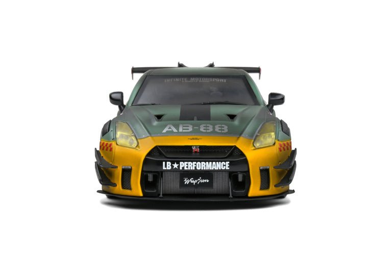 Load image into Gallery viewer, 2022 Nissan GT - R (R35) W/ Liberty Walk Body Army Fighter Livery 1:18 - American Stanced
