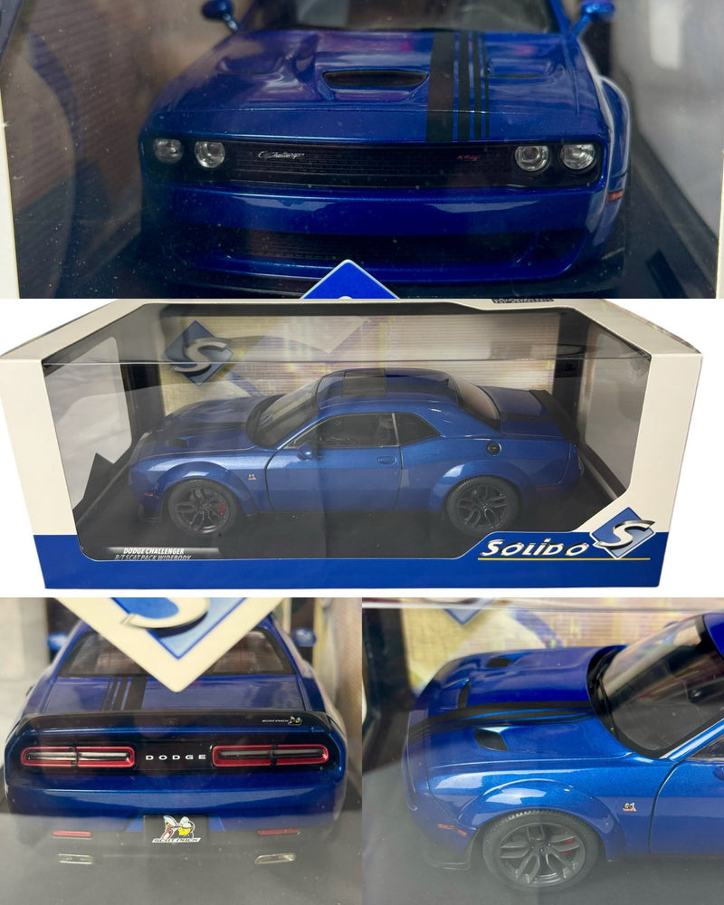 Load image into Gallery viewer, 2023 Dodge Challenger R/T Scat Pack Widebody Blue 1:18 scale - American Stanced
