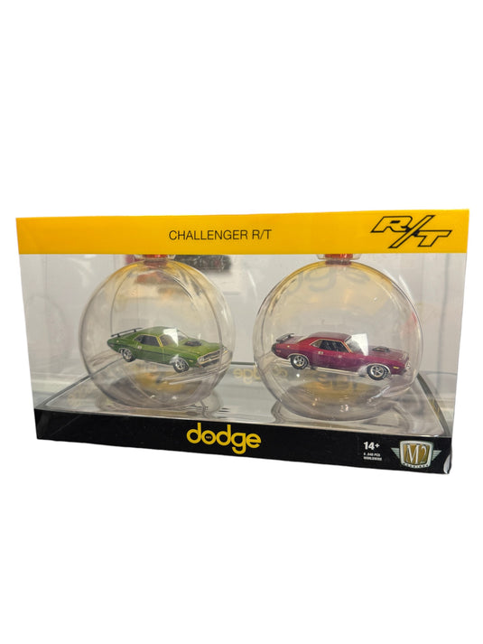 M2 Machines Dodge Challenger R/T 2 Car Christmas Ornament Set