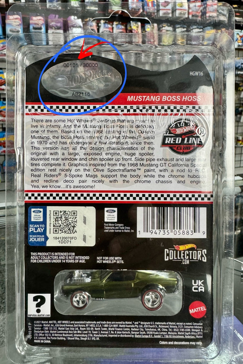 Load image into Gallery viewer, Hot Wheels RLC Exclusive Mustang Boss Hoss &quot;LOW NUMBER&quot; - American Stanced
