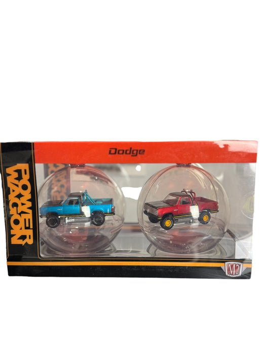 M2 Machines Dodge Power Wagon 2 Truck Christmas Ornament Set - American Stanced