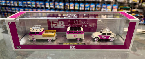 M2 Machines Tab '60 VW Double Cab Truck USA Model, Tab '53 VW Beetle Deluxe - American Stanced