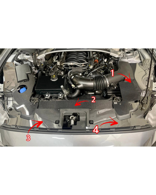 Aluminum / Carbon Radiator Cover /Mustang GT, 2018-2023 Gen3 - American Stanced