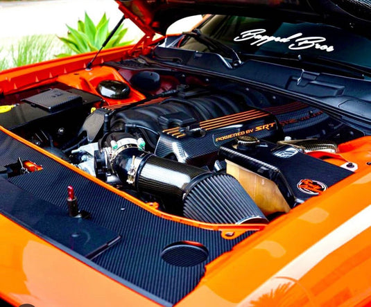 Carbon Fiber 4 Piece Engine Bay Set / Dodge Challenger GT, R/T, SRT 392, Hellcat 2015-2021 - American Stanced
